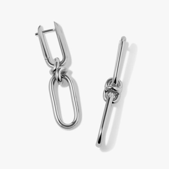 Knuckle 14ct White Gold Double Hoop Earrings