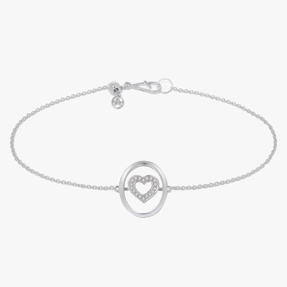 18ct White Gold Diamond Heart Bracelet | Annoushka jewelley