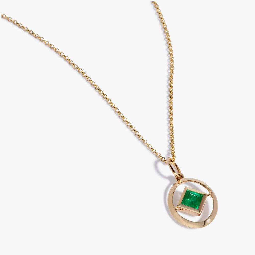 Birthstones 14ct Yellow Gold May Emerald Necklace | Annoushka jewelley