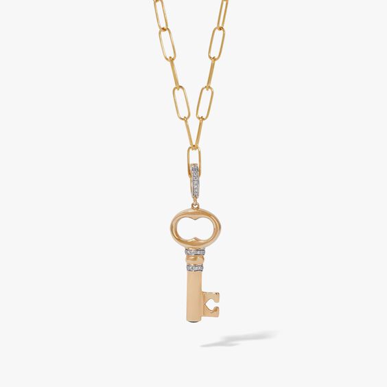 Mythology 18ct Gold & Diamond Key Charm Necklace