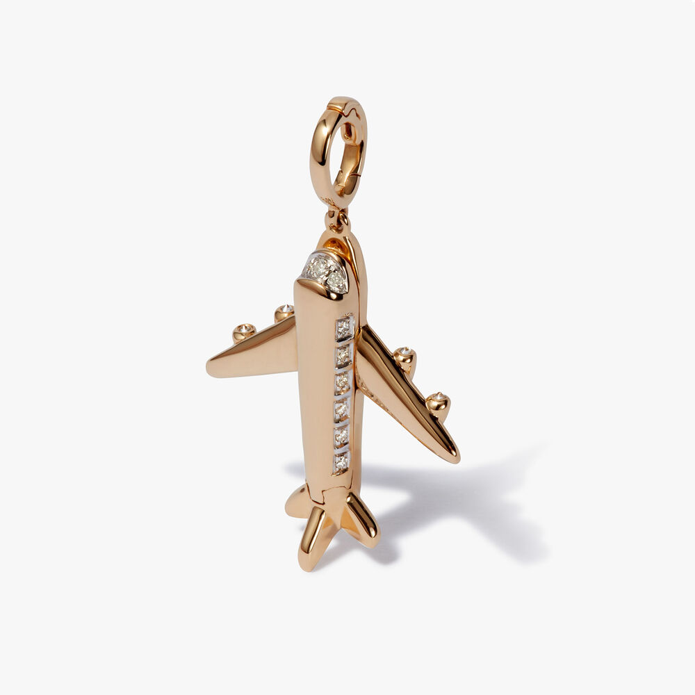 18ct Yellow Gold Diamond Aeroplane Necklace | Annoushka jewelley