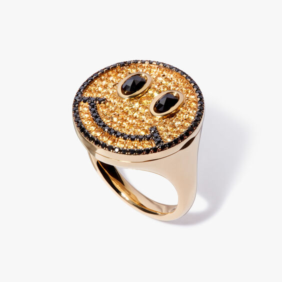 Mythology 18ct Yellow Gold Sapphire Smiley Face Ring