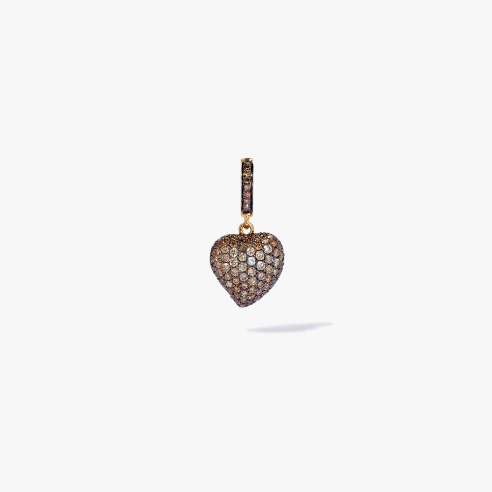 18ct Gold Brown Diamond Vintage Heart Charm | Annoushka jewelley