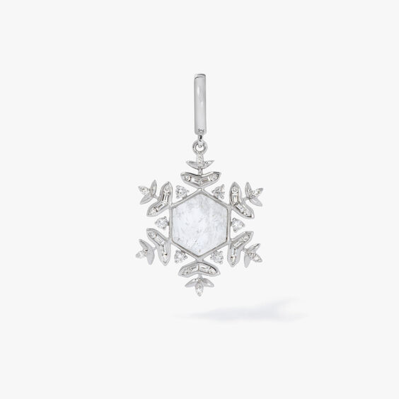 Mythology 18ct White Gold Quartz Snowflake Charm Pendant