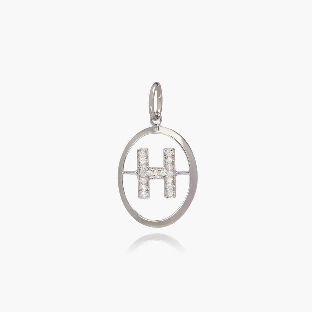 18ct White Gold Initial H Pendant | Annoushka jewelley