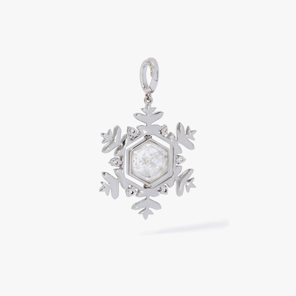 Mythology 18ct White Gold Diamond Spinning Snowflake Charm | Annoushka jewelley
