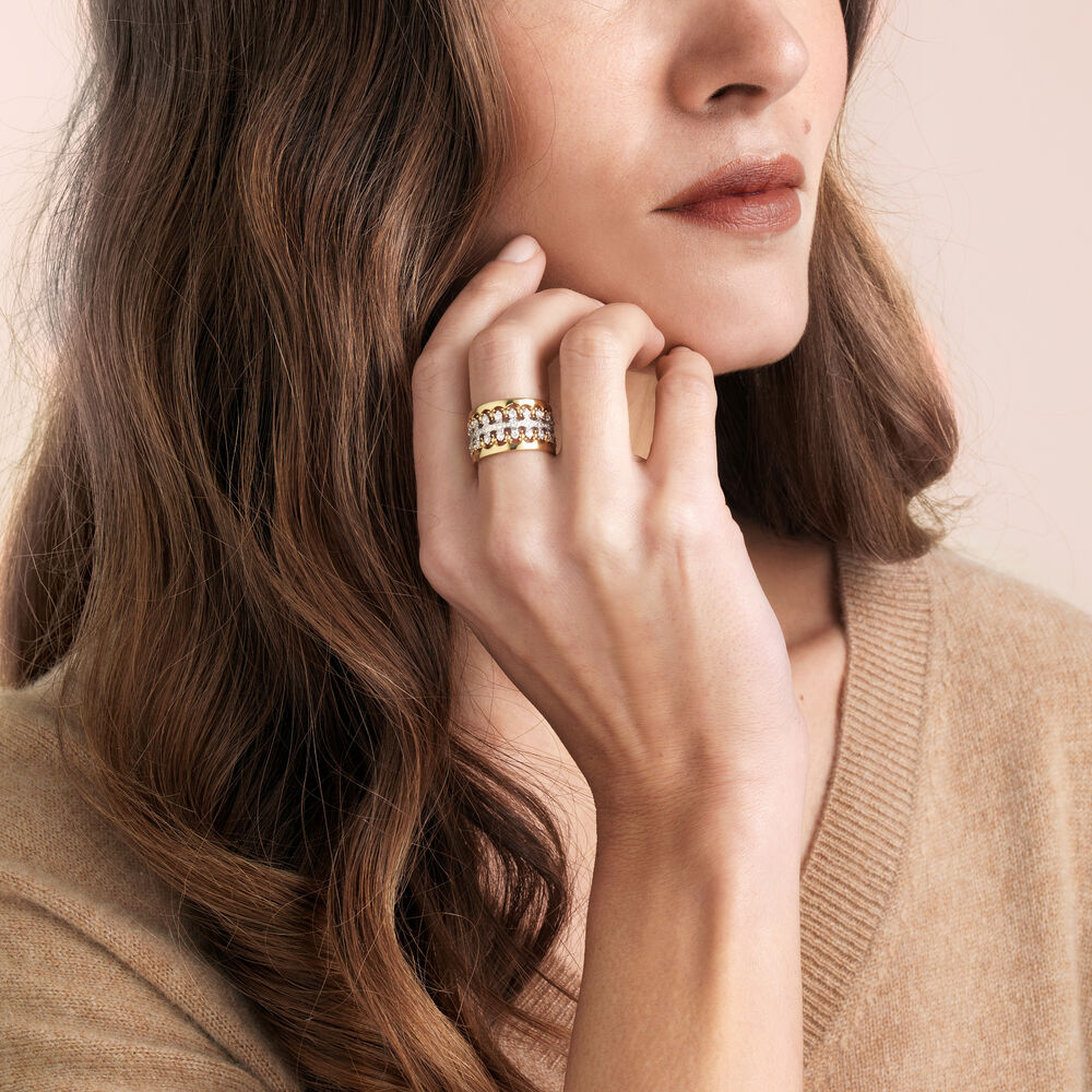 Crown 18ct Yellow Gold Diamond Ring Stack | Annoushka jewelley
