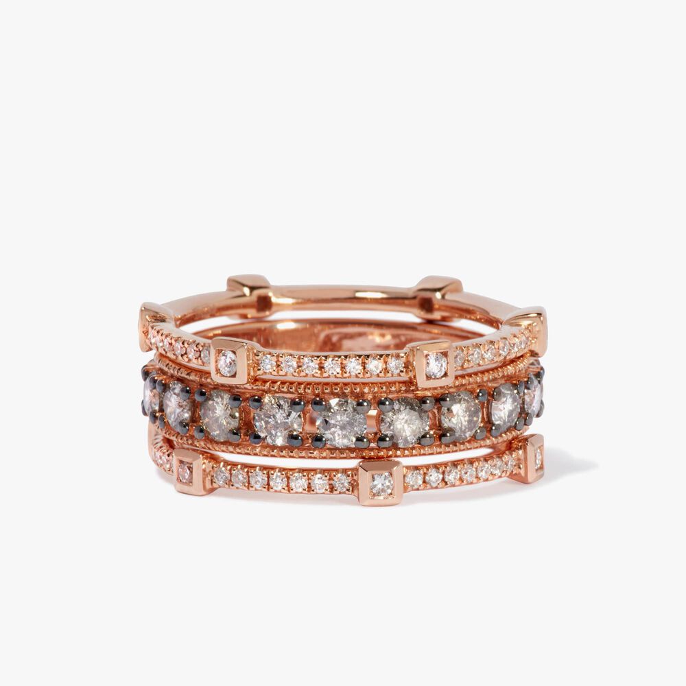 Icy Diamond Ring Stack in 18ct Rose Gold | Annoushka jewelley