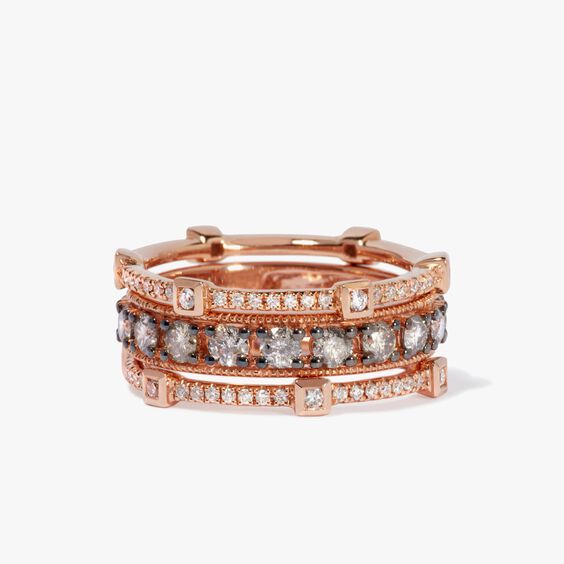 Icy Diamond Ring Stack in 18ct Rose Gold
