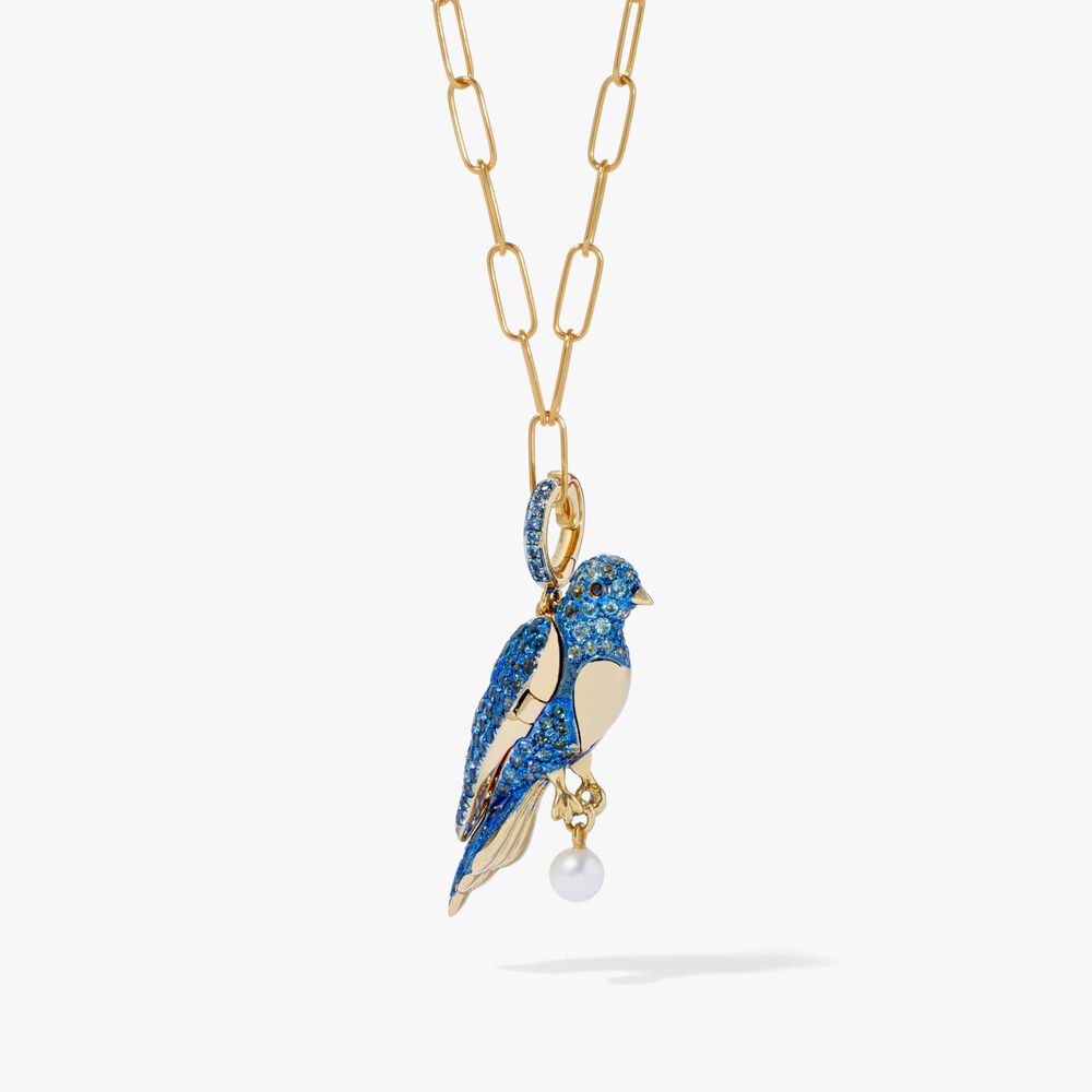 Mythology 18ct Yellow Gold Bluebird Locket Necklace | Annoushka jewelley