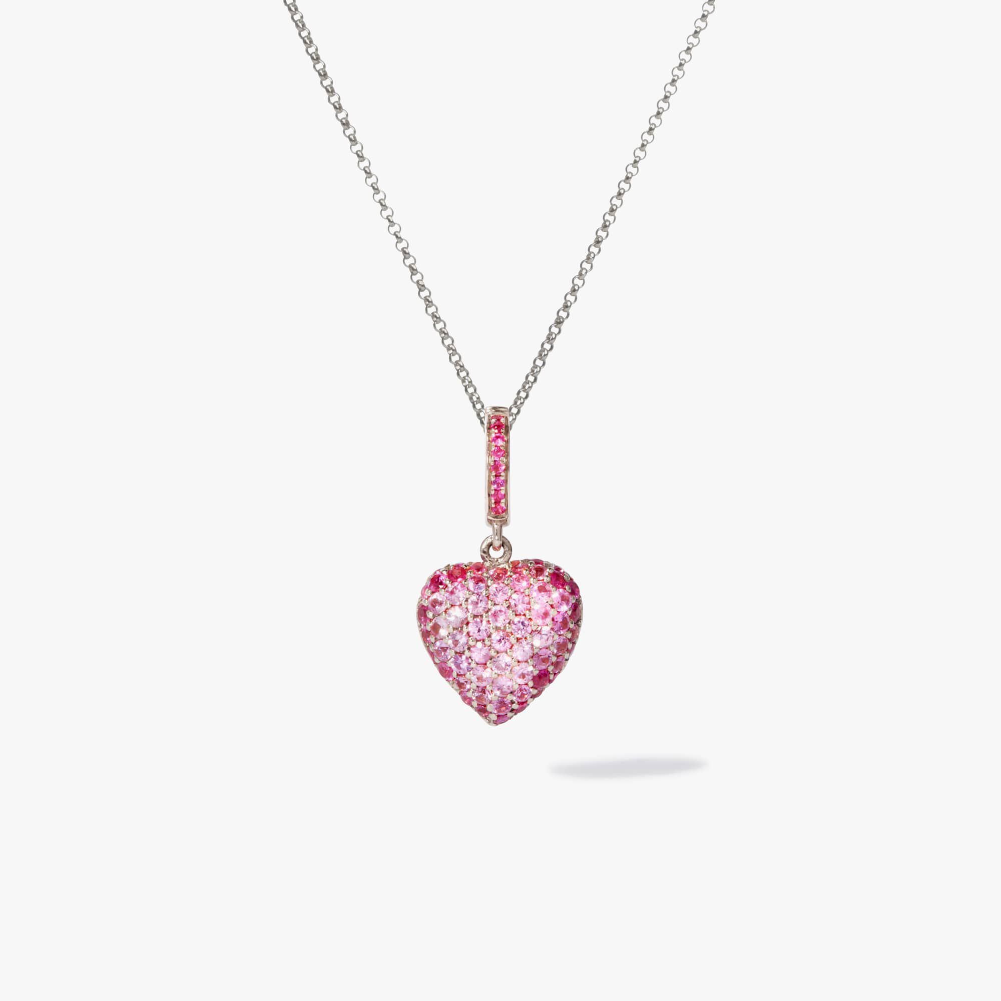Macy's Lab-Created Pink Sapphire Heart 18