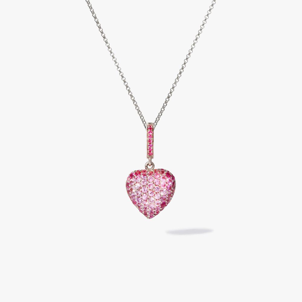 14ct Gold Pink Sapphire Heart Pendant & Chain | Annoushka jewelley