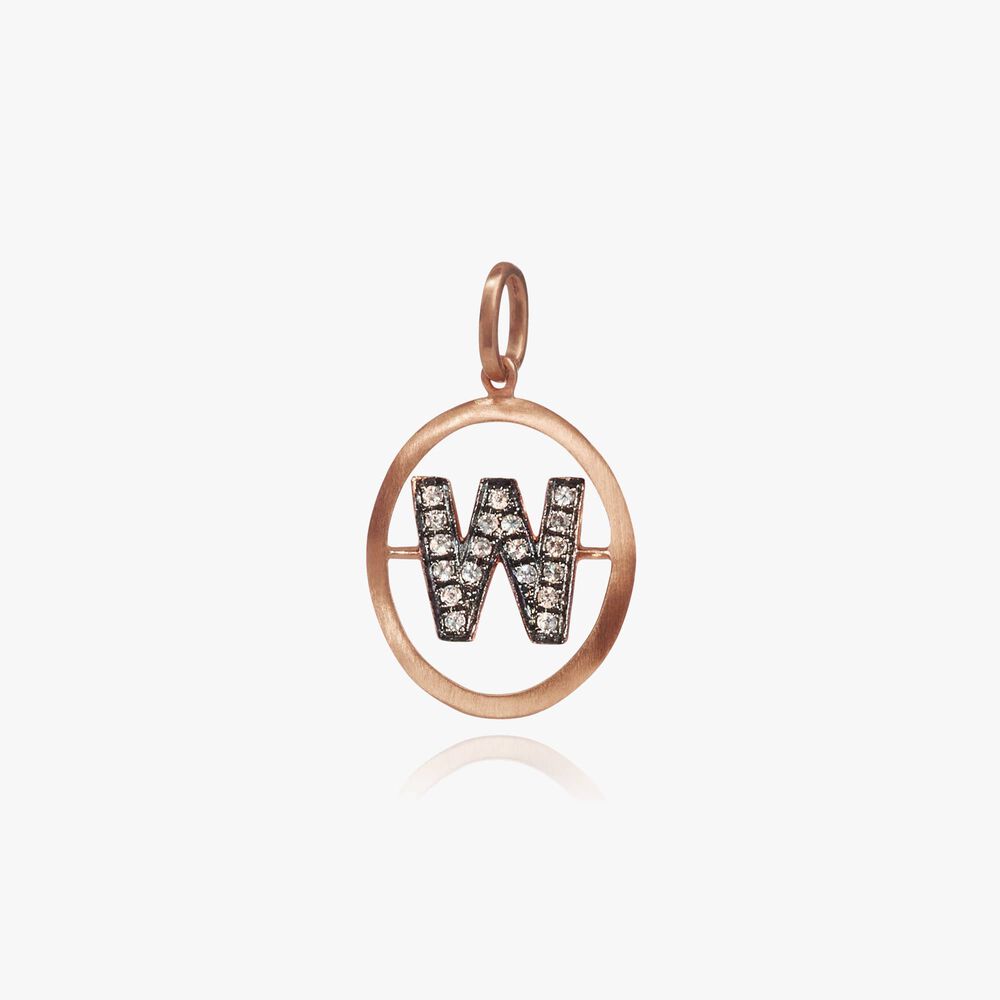 18ct Rose Gold Initial W Pendant | Annoushka jewelley