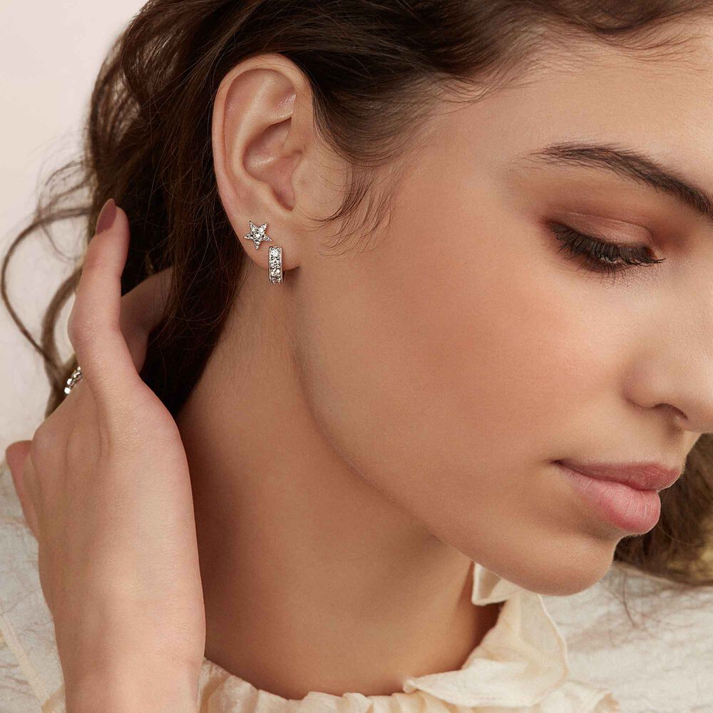 Dusty Diamonds 18ct White Gold Diamond Hoop Earrings | Annoushka jewelley