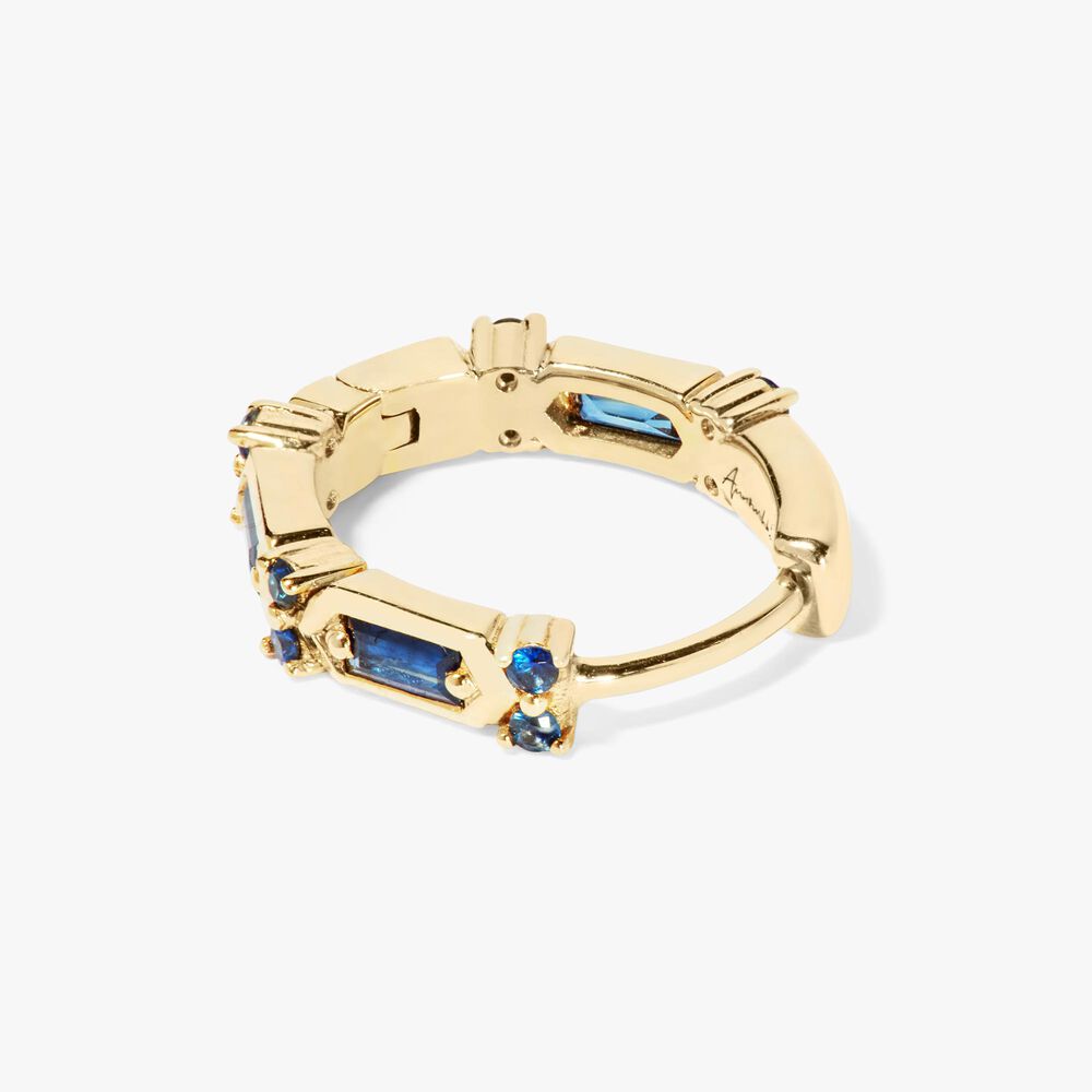 18ct Yellow Gold Baguette Sapphire Hoop Earrings | Annoushka jewelley