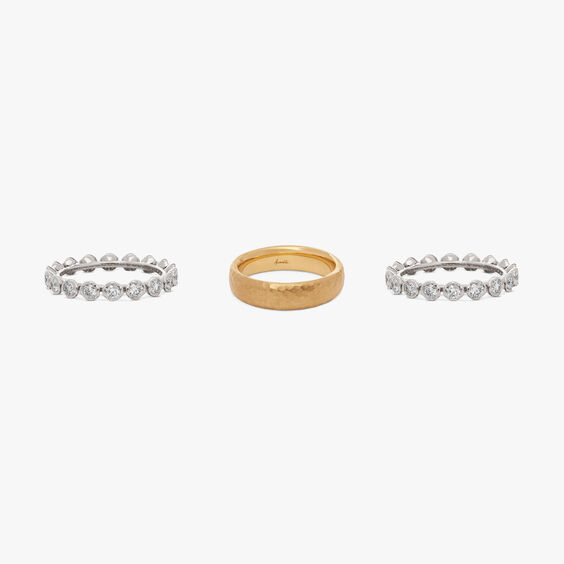 18ct Gold Organza and Marguerite Diamond Eternity Ring Stack | Annoushka jewelley