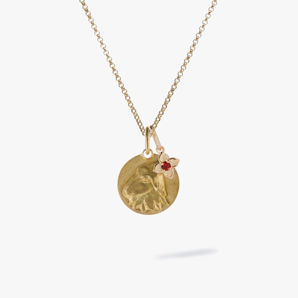 Gold Capricorn & Garnet January Birthstone Necklace | Annoushka jewelley