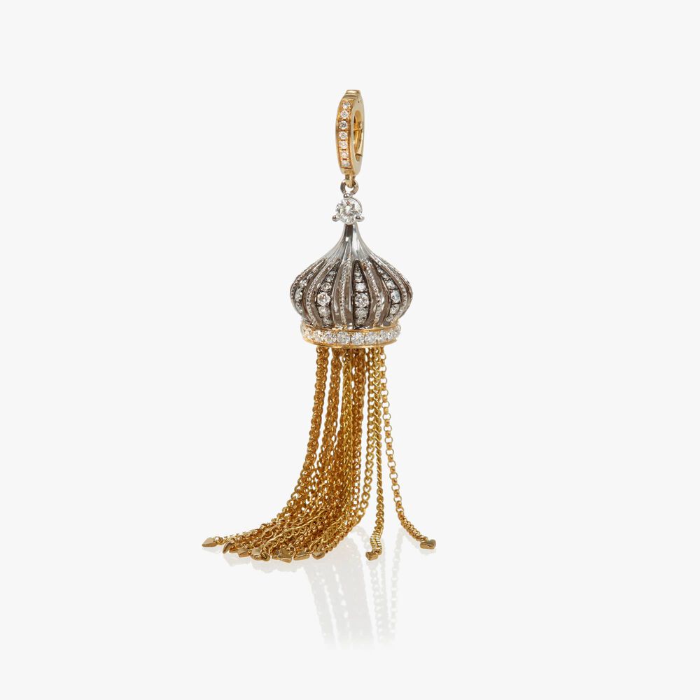 Touch Wood 18ct Gold Diamond Tassel Charm | Annoushka jewelley