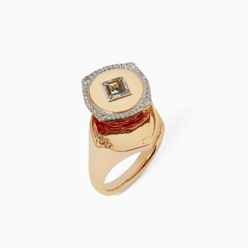 Lovelocket 18ct Gold Aquamarine March Birthstone Ring | Annoushka jewelley