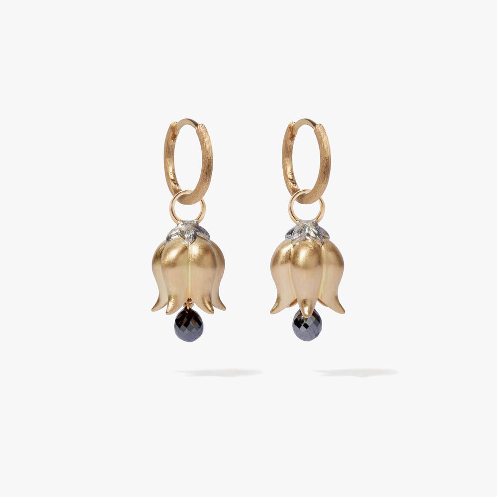 18ct Gold & Diamond Tulip Hoop Earrings | Annoushka jewelley