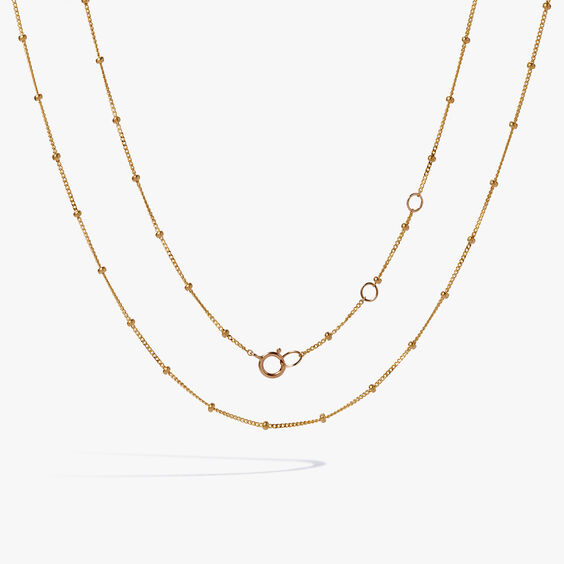 14ct Yellow Gold Short Saturn Chain Necklace