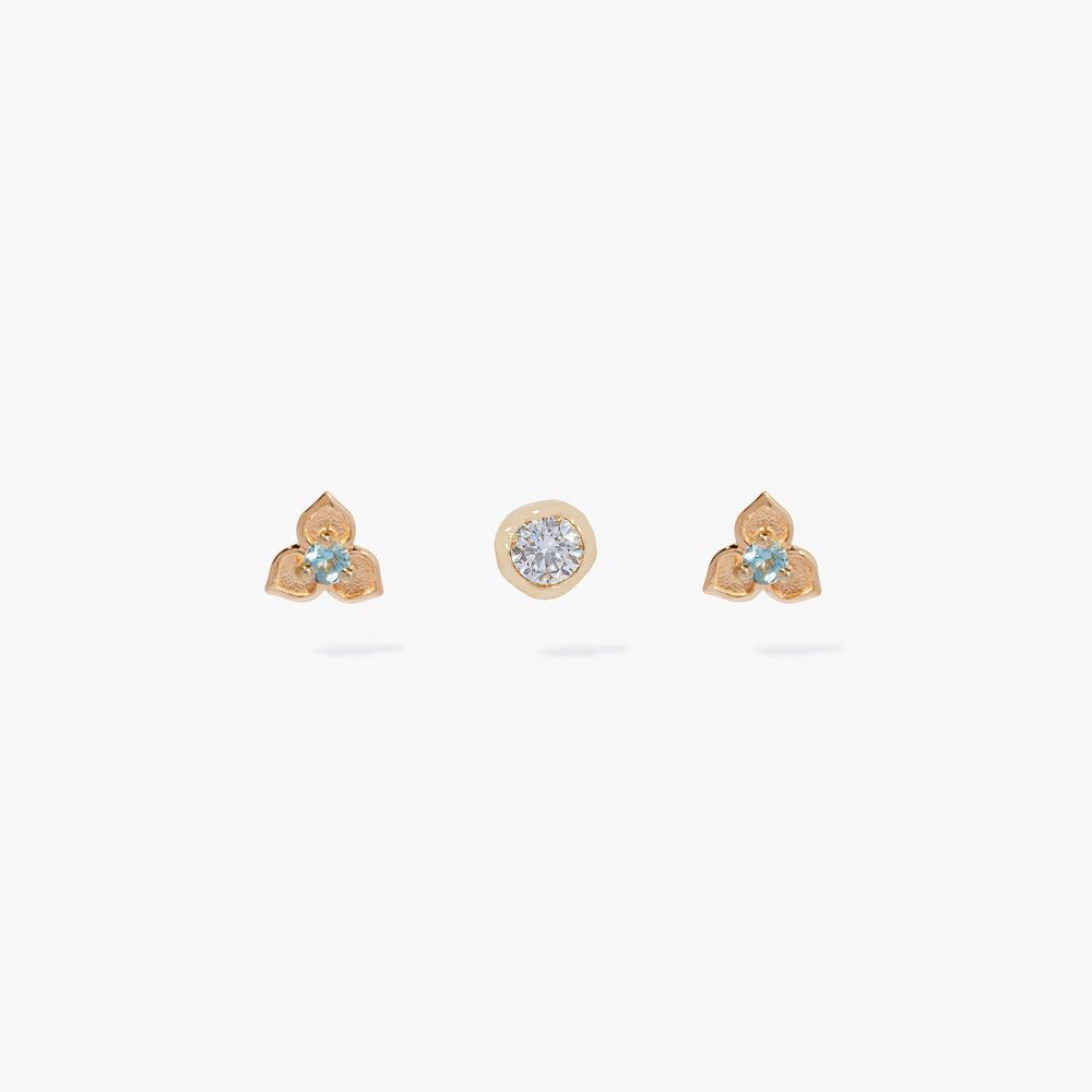 Tokens 14ct Gold Aquamarine Earring Trio | Annoushka jewelley
