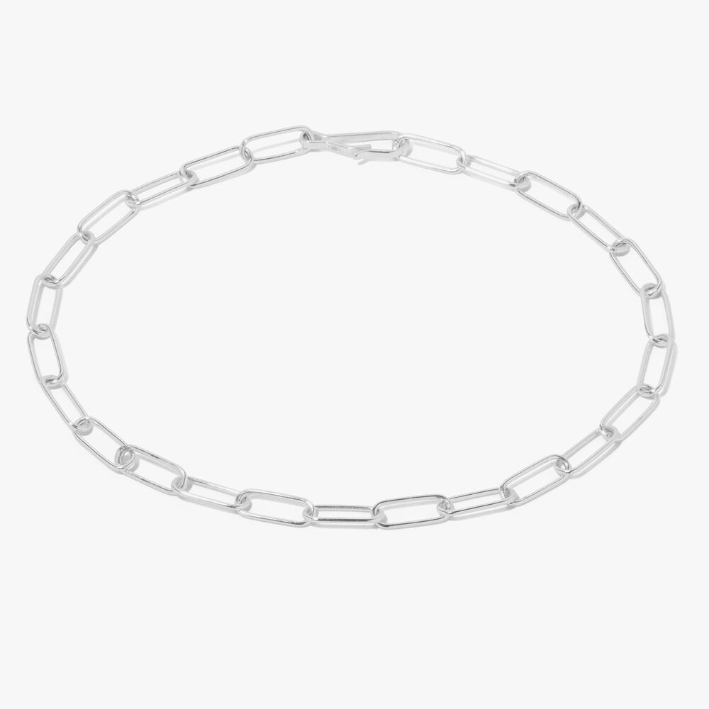14ct White Gold Mini Cable Chain Large Bracelet | Annoushka jewelley