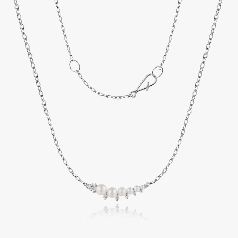 Diamonds & Pearls 18ct White Gold Necklace | Annoushka jewelley
