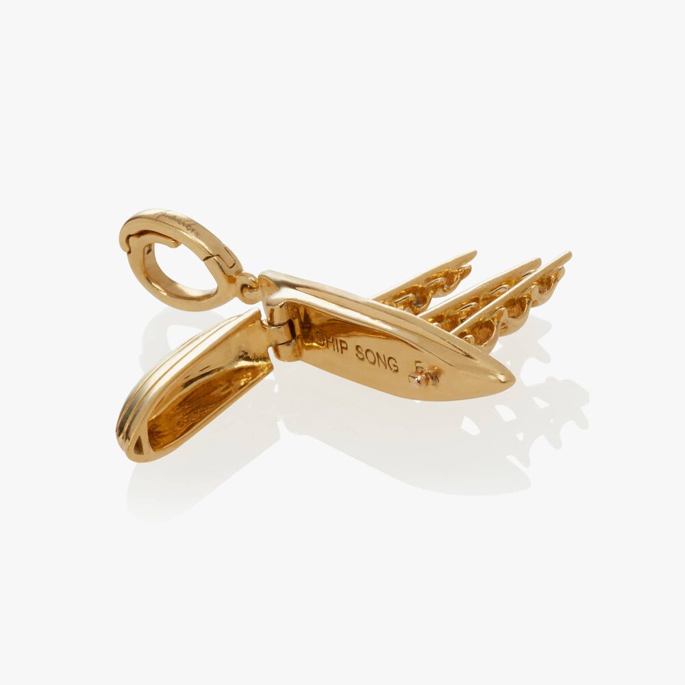 Annoushka x The Vampire's Wife 18ct Yellow Gold Ship Charm Pendant | Annoushka jewelley