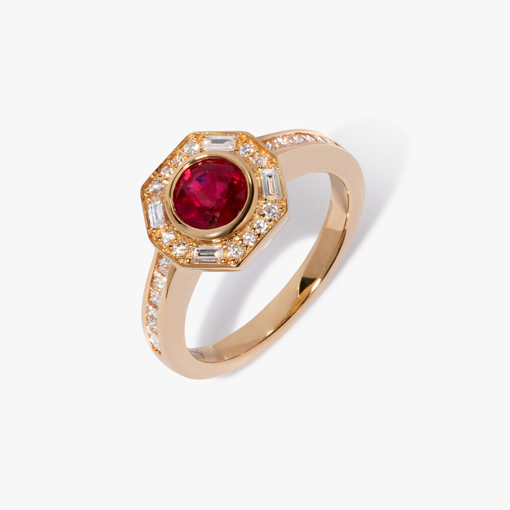 18ct Yellow Gold Ruby & Diamond Ring | Annoushka jewelley