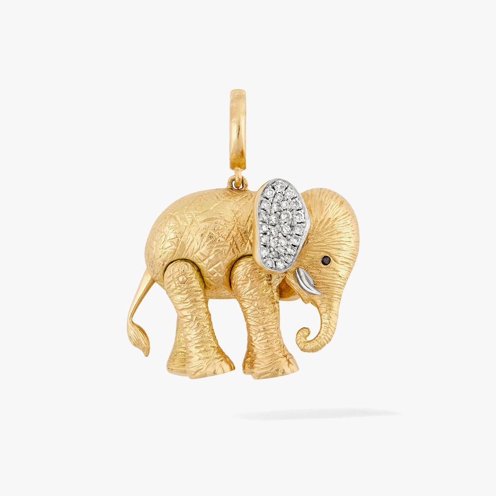 Mythology 18ct Yellow Gold Mother African Elephant Charm Pendant | Annoushka jewelley