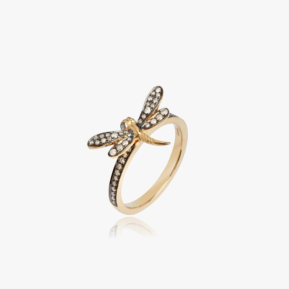 Love Diamonds 18ct Gold Diamond Dragonfly Ring | Annoushka jewelley