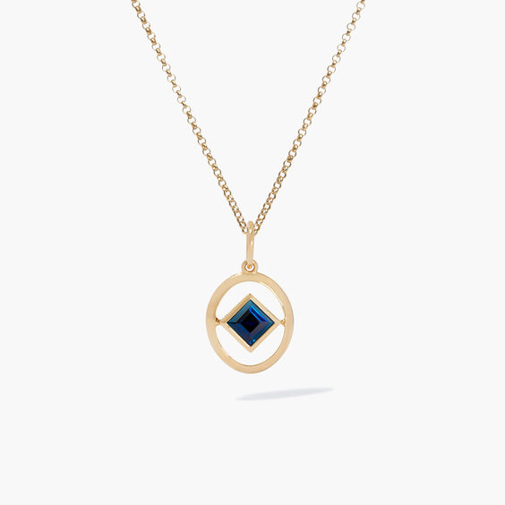 14ct Yellow Gold Sapphire September Birthstone Necklace