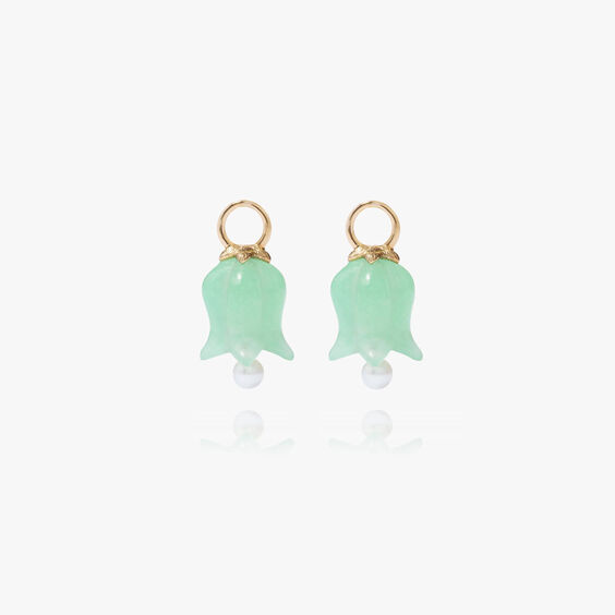 18ct Gold Jade Tulip Earring Drops