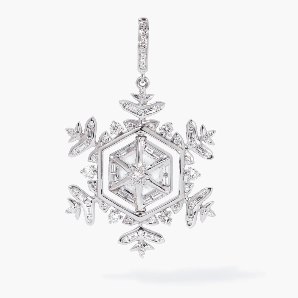Mythology 18ct White Gold Diamond Spinning Snowflake Necklace | Annoushka jewelley