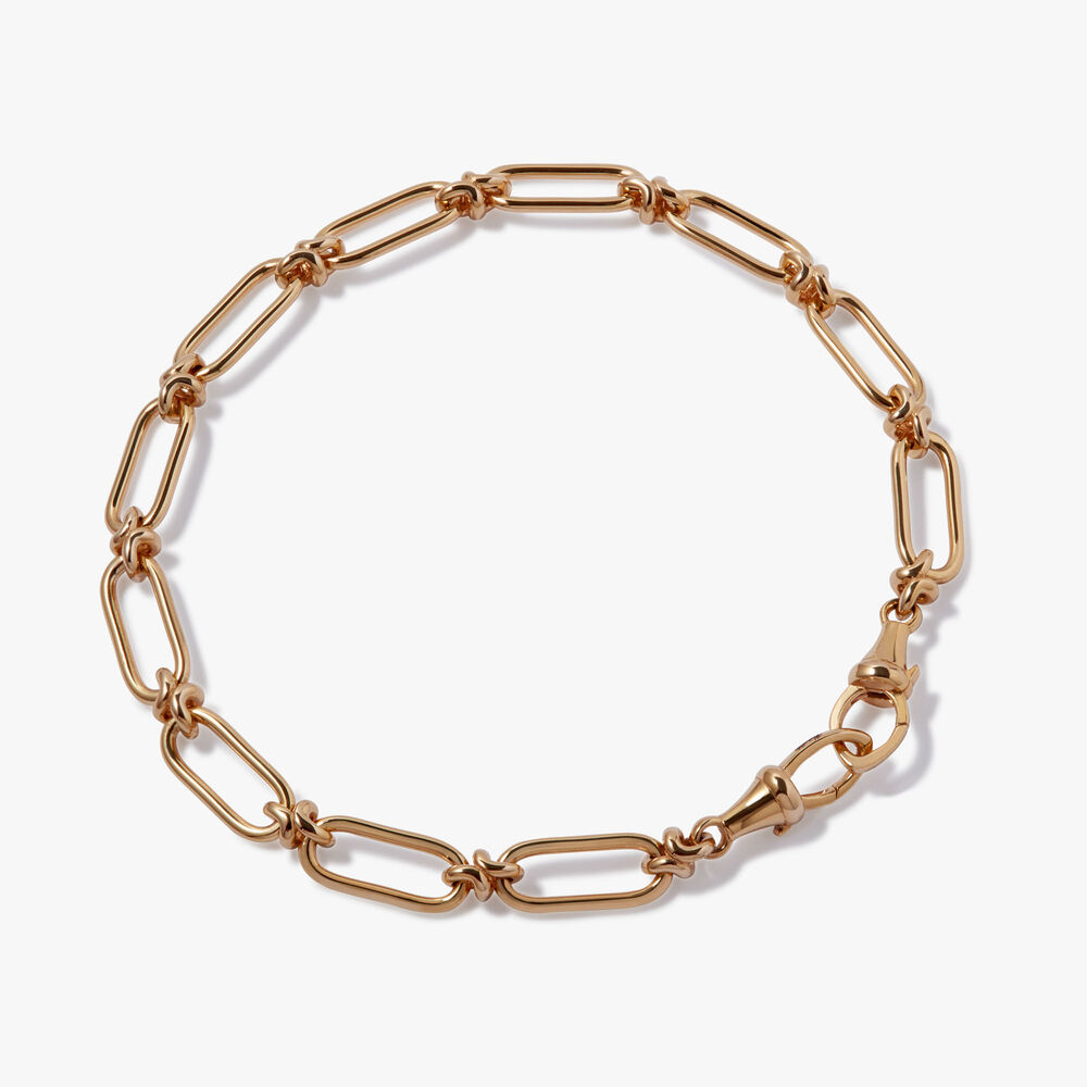 Knuckle 14ct Yellow Gold Bold Link Chain Bracelet | Annoushka jewelley