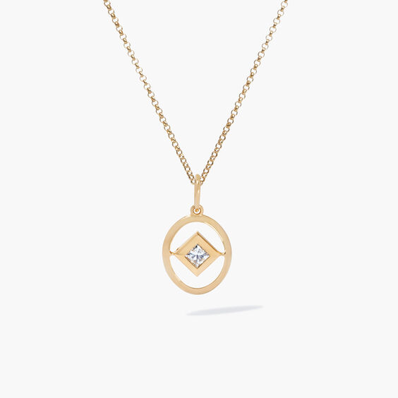 14ct Yellow Gold Diamond Birthstone Necklace