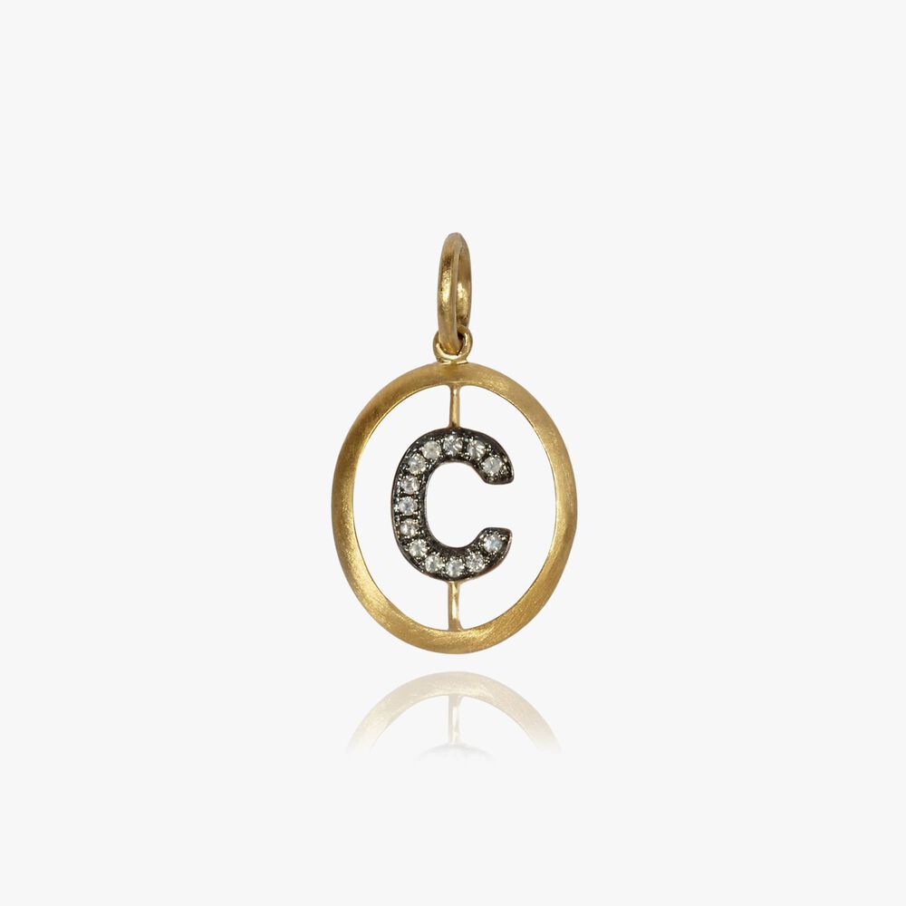 18ct Gold Diamond Initial C Pendant | Annoushka jewelley