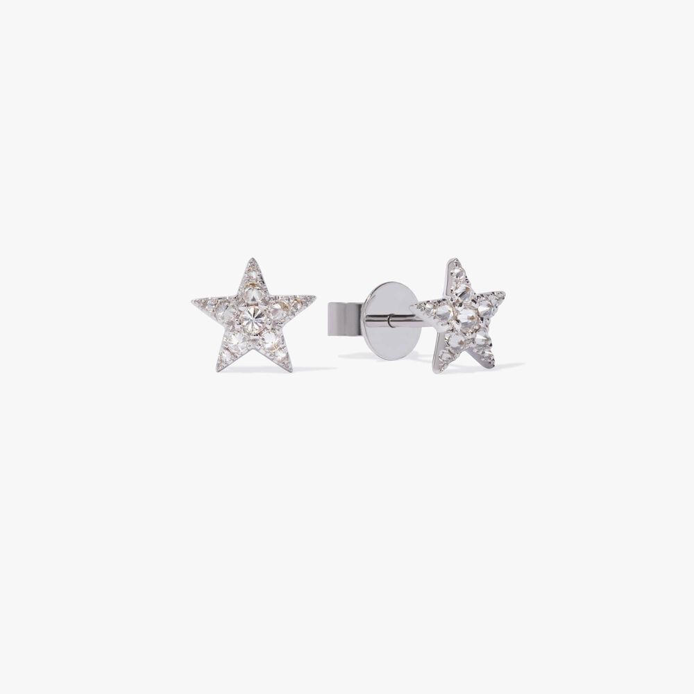 Love Diamonds 18ct White Gold Star Stud Earrings | Annoushka jewelley
