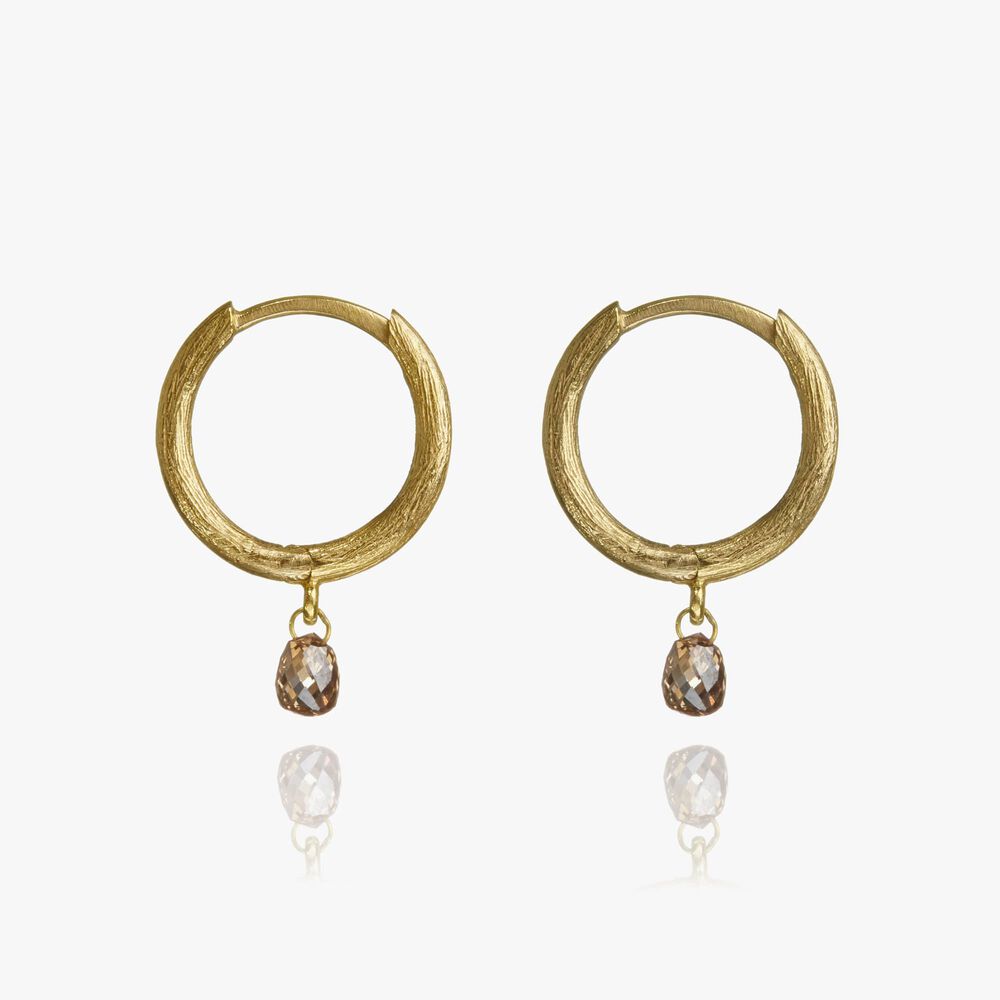 Hoopla 18ct Yellow Gold Diamond Hoop Earrings | Annoushka jewelley