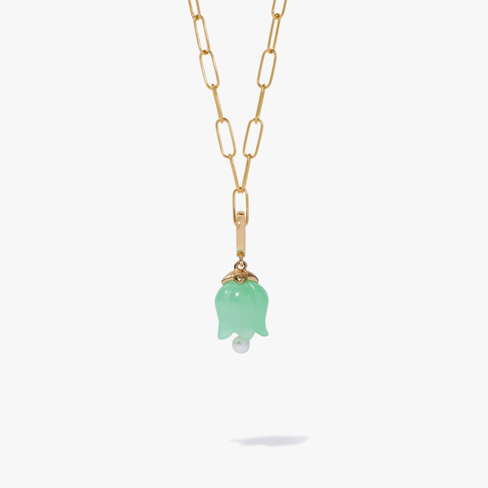 18ct Gold Green Jade Tulip Necklace | Annoushka jewelley