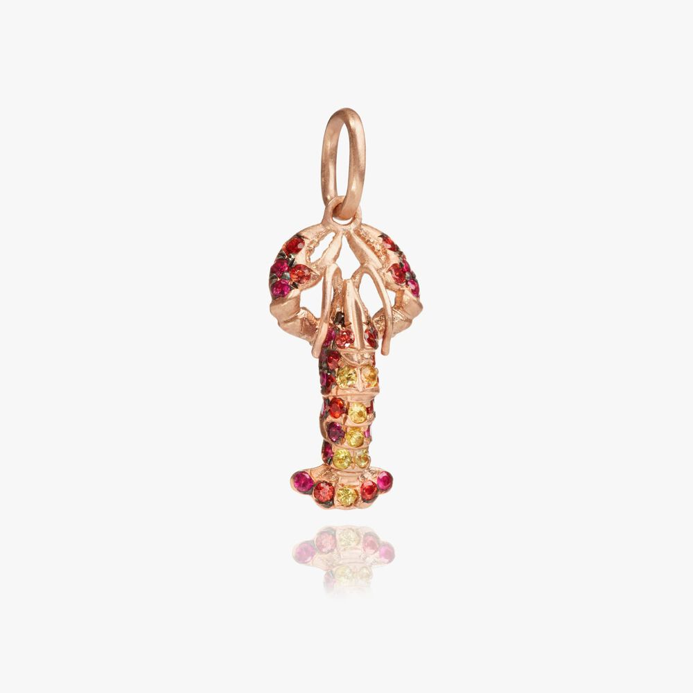 Mythology 18ct Rose Gold Ruby Sapphire Lobster Charm | Annoushka jewelley