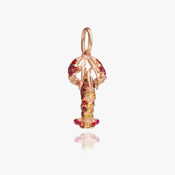 Mythology 18ct Rose Gold Ruby Sapphire Lobster Charm