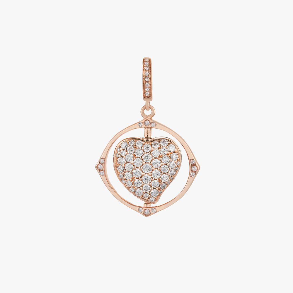 Mythology 18ct Rose Gold Spinning Heart Locket Charm | Annoushka jewelley