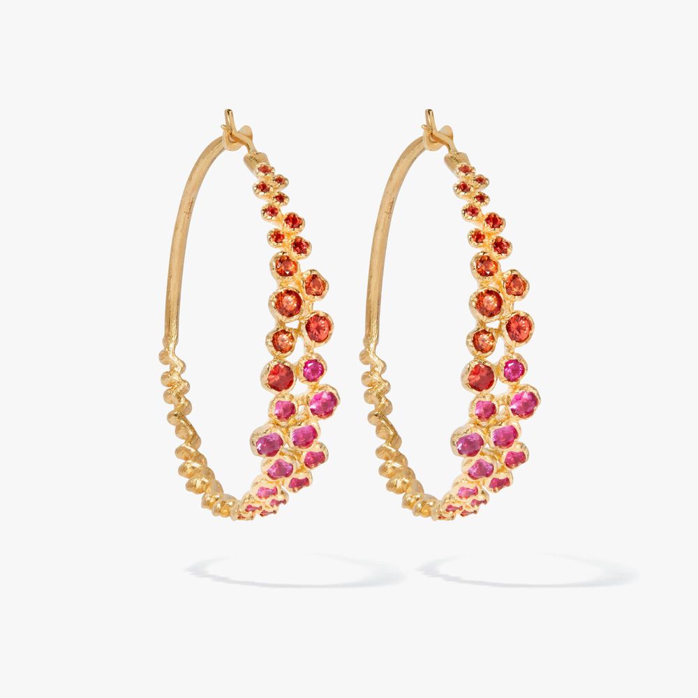 Hidden Reef 18ct Gold Large Sapphire Hoops | Annoushka jewelley