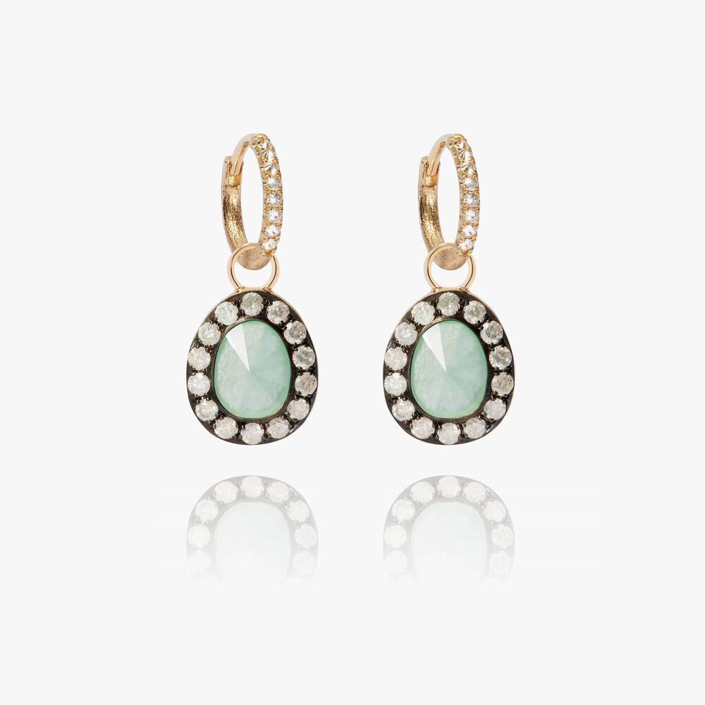Dusty Diamonds 18ct Gold Jade Earrings | Annoushka jewelley