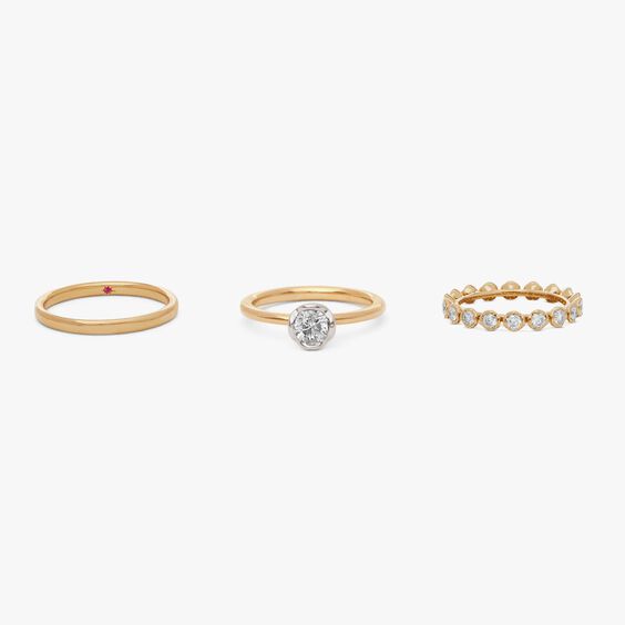 18ct Gold Marguerite 0.50ct Solitaire Ring Stack | Annoushka jewelley
