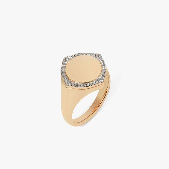 Lovelocket 18ct Gold Diamond Signet Ring
