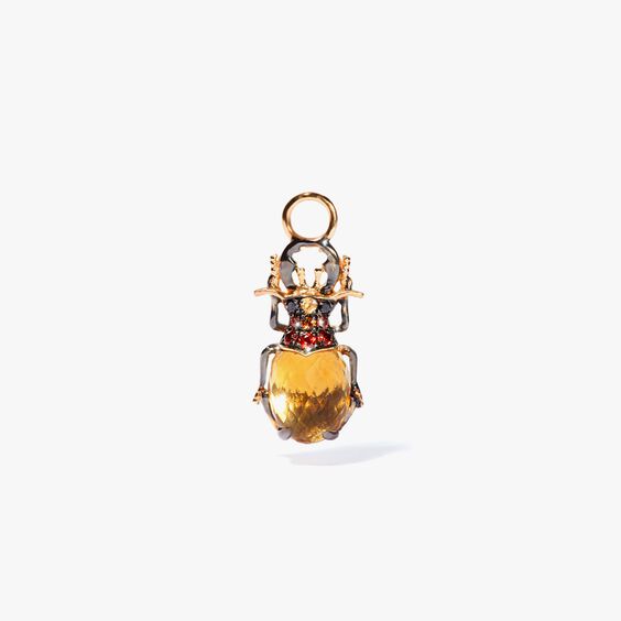 18ct Yellow Gold Citrine Beetle Earring Drop