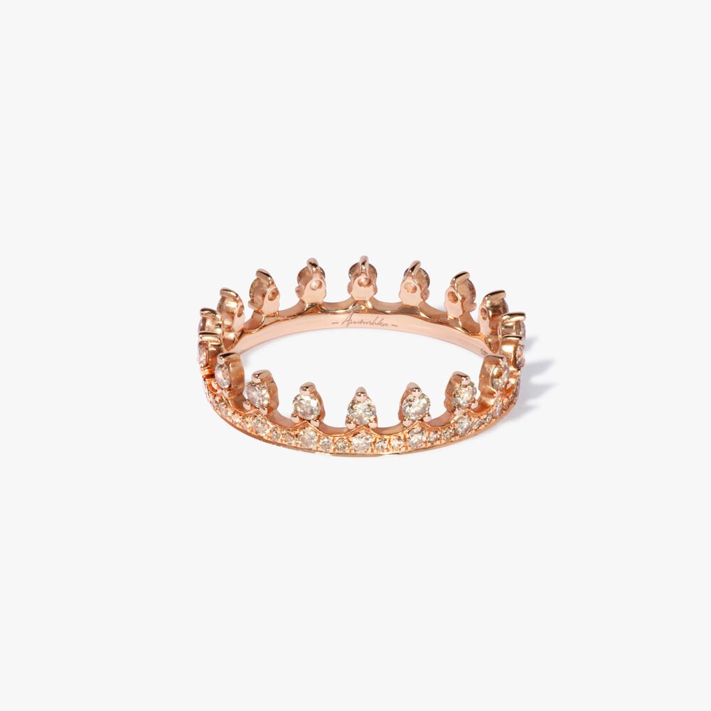 Crown 18ct Rose Gold Diamond Eternity Ring | Annoushka jewelley